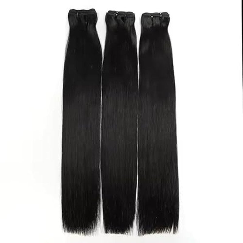 12A Human Hair Bundles 14 16 18 Inch 3 pcs Straight Bundles Human Hair 100% Unprocessed Brazilian Remy Virgin Hair Extensions Raw Quick Weave Sew In Glossy Billion Hair Bundles Natural Black