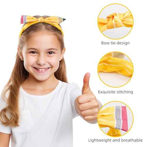 WOVOWOVO Back to School Headband, Pencil Hairband for Women Teacher Student Headbands Hair Accessories First Day of School Gift for Girls