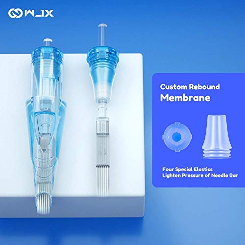 Wjx Tattoo Cartridge Needles 50Pcs Mixed Size #12 Standard 3RL 5RL 7RL 5RS 7RS 9RS 7RM 9RM 7M 9M Disposable Tattoo Cartridges Round Liner Shader Curved Magnum Fit in Most Tattoo Machines