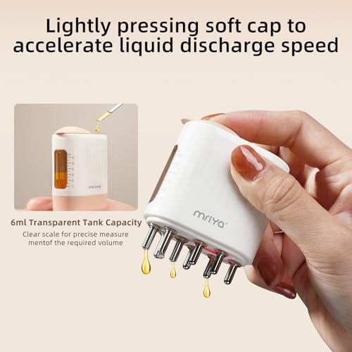 mriya 2 in 1 Electric Hair Treatment Applicator and Massager Brush for Hair Growth, Essential Oil and Serum Application