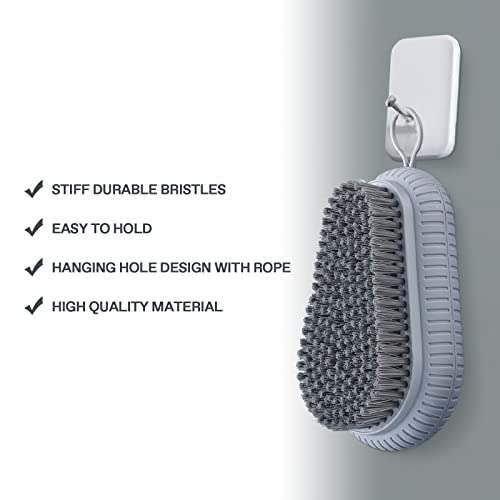 VWMYQ Heavy Duty Fingernail Scrub Brush, Durable Stiff Bristles Hand and Nail Cleaning Brush for Men & Mechanics (Hand Wash Brush - Grey)