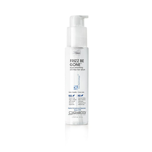 GIOVANNI ECO CHIC Frizz Be Gone - Super Smoothing Anti-Frizz Hair Serum, Adds Shine, Seals in Color, Infused with Natural Botanical Ingredients, Salon Quality, No Parabens - 2.75 oz (3 Pack)