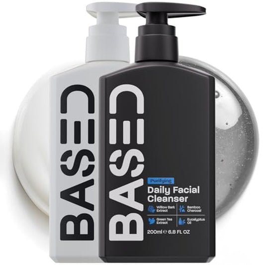 BASED Daily Skincare Duo | Purifying Face Wash + Restoring Moisturizer | Built For All Skin Types | Healthy Ingredients | Hormone Safe - ZERO Endocrine Disruptors
