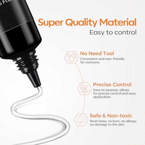 Modelones 3D Gel Nail Art, Sculpting Gel Glue for Molding, Drawing, Charms & Gems Glue, Nail Stuff for Chrome Powder and Rhinestone Design No Wipe, U V Light Cured Salon & DIY Use