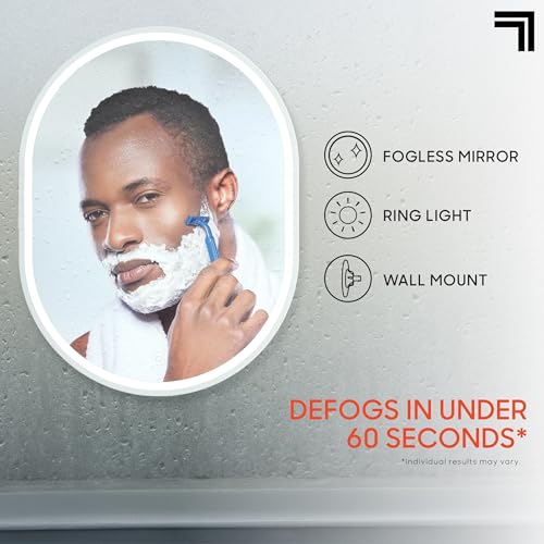 Sharper Image¢ç SpaStudio¢ç Fog-Free Heated Shower Mirror & Razor Holder - IPX7 Waterproof| Rapid Defog Technology|Rechargeable Battery| Swivel Wall Mount & Stand|60-Second Fogless Mirror| Bathroom Gift