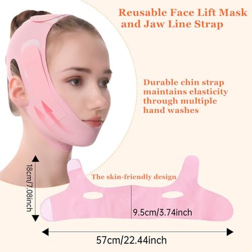 Chin Strap for Sleeping - Double Chin Reducer, Face V Line Lifting Mask, Reusable Jawline Shaper for Women