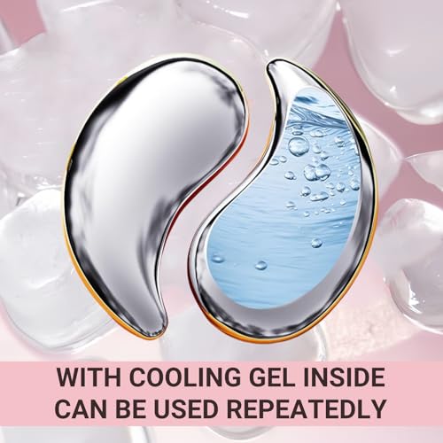 Mini Cooling Eye Pad for Puffy Eyes - Unbreakable Stainless Steel Eye Mask for Anti-Aging, Wrinkles and Puffiness Relief - Hot or Cold Therapy - Suitable for All Ages (Silver)