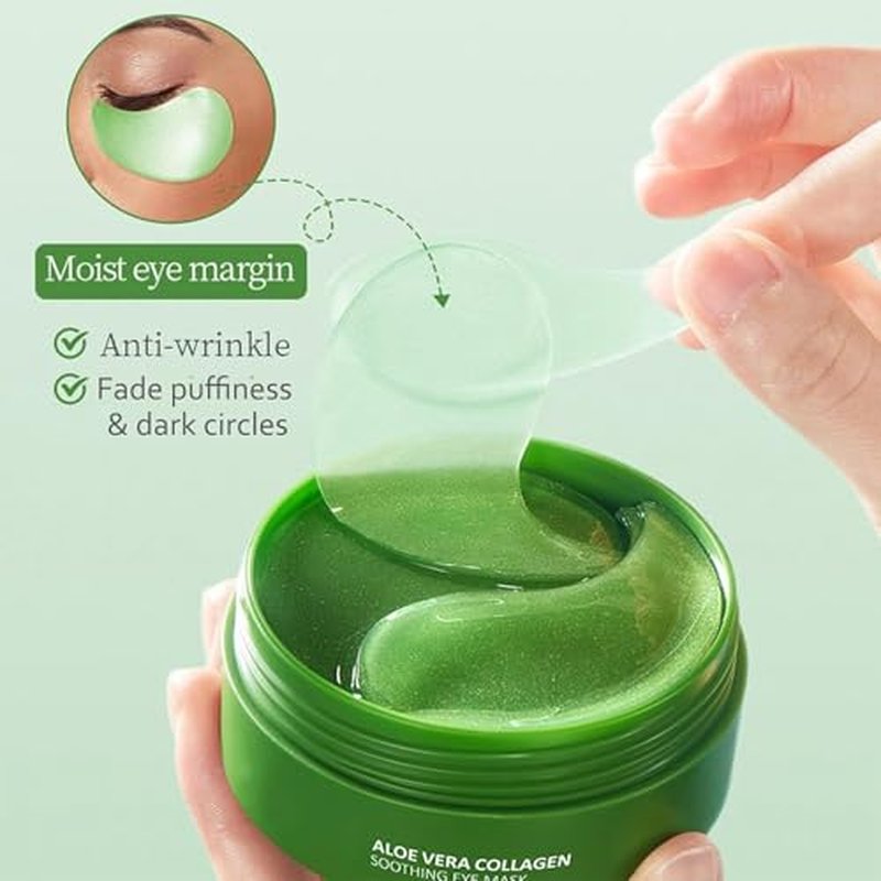 Under Eye Patches - 60 PCS Aloe Vera Eye Masks for Dark Circles and Puffiness, Hydrating Eye Mask Skincare, Eye Patches for Women, Stocking Stuffers, Refresh Your Skin, Reduce Wrinkles and Fine Lines