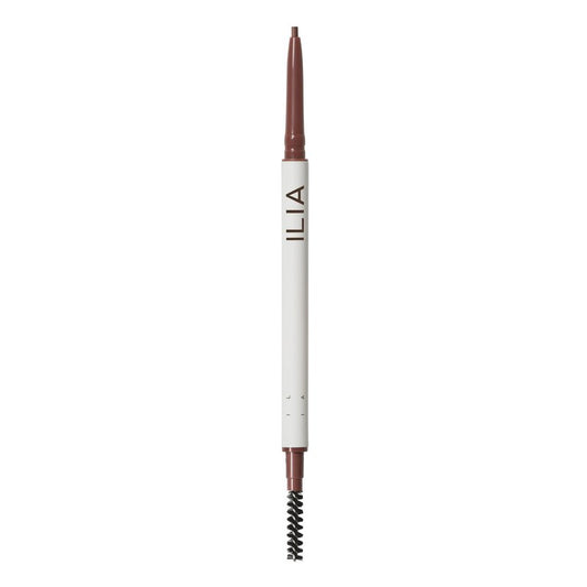 ILIA - In Full Micro-Tip Brow Pencil with Spoolie | Buildable Pigment, Fade-Resistant | Safe for Sensitive Eyes, Fragrance + Silicone-Free | Non-Toxic, Vegan, Cruelty-Free, Clean Makeup (Soft Brown)