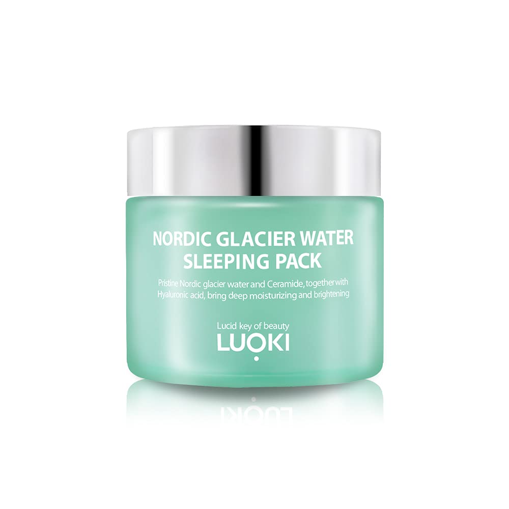 luoki Nordic Glacier Water Sleeping Pack 80g (2.82 Oz) - Skin Hydrating, Soothing & Anti Wrinkle Moisturizing Gel Cream Sleeping Mask