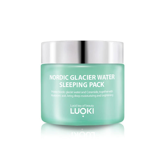 luoki Nordic Glacier Water Sleeping Pack 80g (2.82 Oz) - Skin Hydrating, Soothing & Anti Wrinkle Moisturizing Gel Cream Sleeping Mask