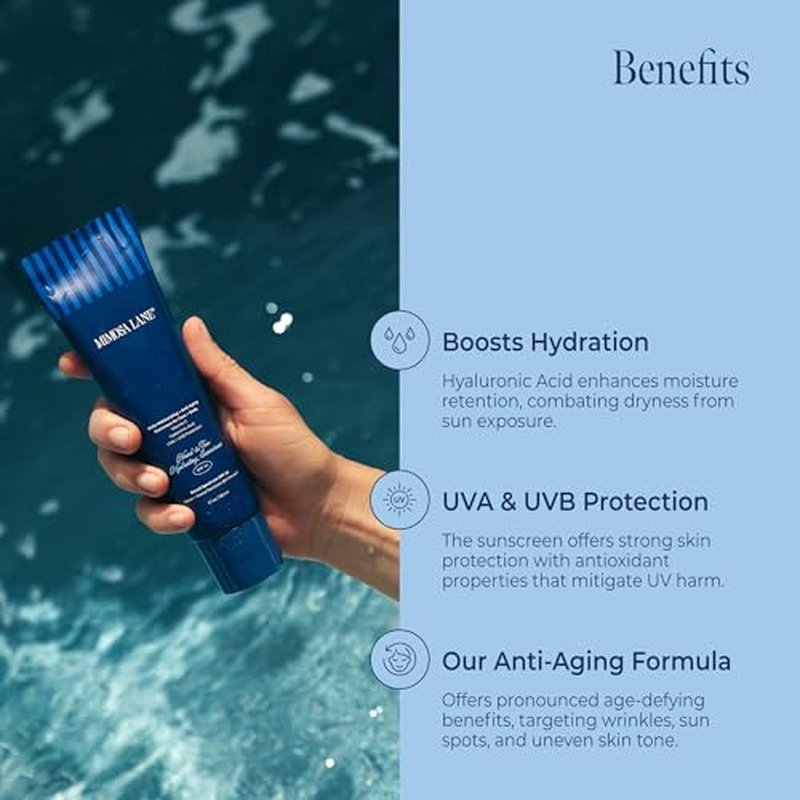 Head-to-Toe Hydrating Sunscreen for Face and Body, Broad Spectrum SPF 45, Daily Moisturizer with Anti-Aging Hyaluronic Acid and Vitamin C, Water Resistant, Fragrance-Free, Vegan, 5.1 oz