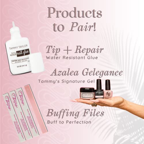 Tammy Taylor Natural Square Nail Tip Extensions, Full Coverage, Natural Lightweight, Long Lasting, Salon Grade Professional Pre Etched Acrylic Nail Tips, Well Less Fake Nails (100 count)