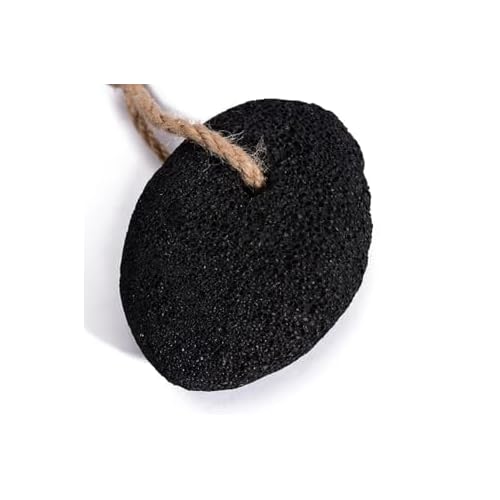 Pumice Stone Foot and Hand Scrubber - Natural Lava Stone for Callus Remover, Foot Exfoliation, Hand Scrub, Pedicure Tool, Dry Skin Remover, Promote Healthy Foot and Hand Care (Black)