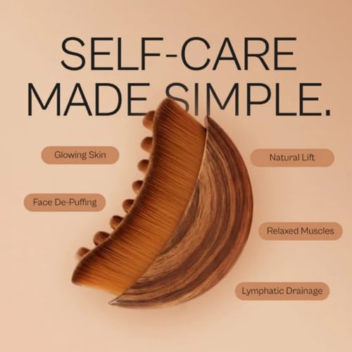 Aeki Lymphatic Contour Face Brush - Reduces Puffiness & Restores Definition, Aeki Lymphatic Face Brush, 100% Gentle & Soft on Skin | Naturally Sculpted Look,Aekii Facial Brush (2 Set)