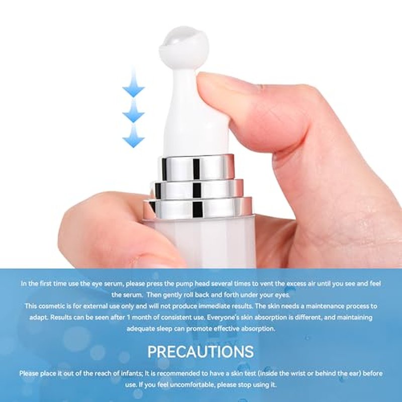 Eye Serum, Under Eye Cream For Dark Circles, 8% Caffeine Eye Serum For Women & Men, Eye Cream Anti Aging With 360¡Æ Massage Ball, Eye Cream For Puffiness And Bags Under Eyes, Eye Serum For Fine Lines