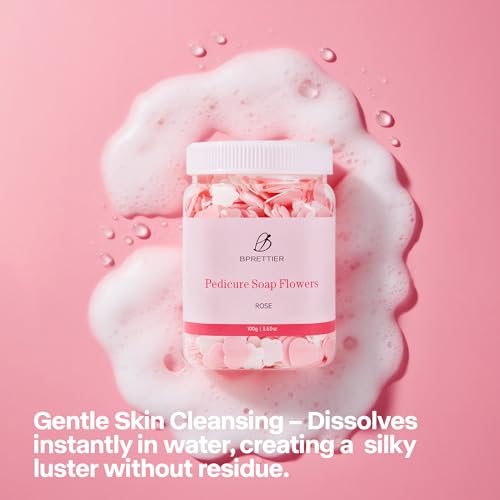 Pedicure Soap Flowers Foot Soak Petals Sheet for Softens Dead Skin Moisturizing Relaxing Spa Feet Birthday Pedi Nail Party (Rose)