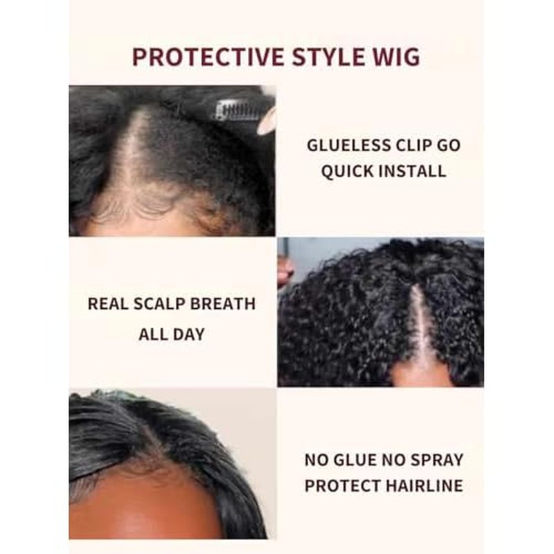 Beauty Forever V Part Wig Human Hair Black to Chestnut Brown Ombre Body Wave Wig Upgrade U Part Wigs Glueless Full Head Clip In V Shape Wigs No Leave Out None Lace Front Wig 150% Density 14inch