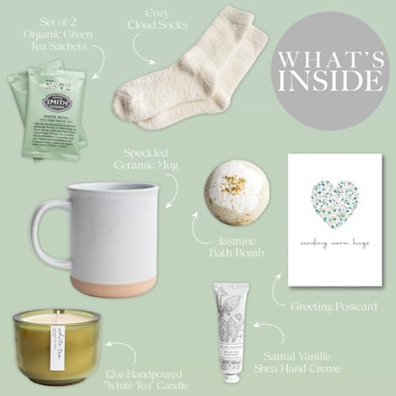 Get Well Gift Box for Women | Perfect for Sympathy Gifts, Tea Get Well Care Package, Birthday, or Holiday | Spa Basket