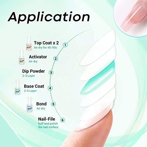 AZUREBEAUTY Dip Powder Base Coat 15 ml for Nail Dipping Powder Set French Nails Art Manicure Beginner DIY Salon