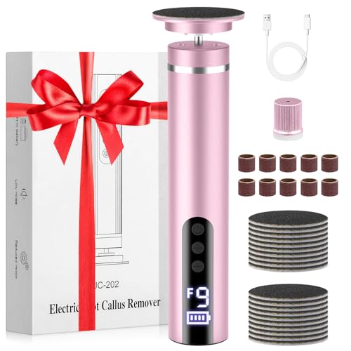 2 in 1 Electric Foot Callus Remover & Nail File Cordless, 16000RPM Professional Pedicure Tools for Feet Dead & Cracked Skin, Rechargeable 9 Speed Adjustable Foot Sander, Christmas Gifts for Women/Mom