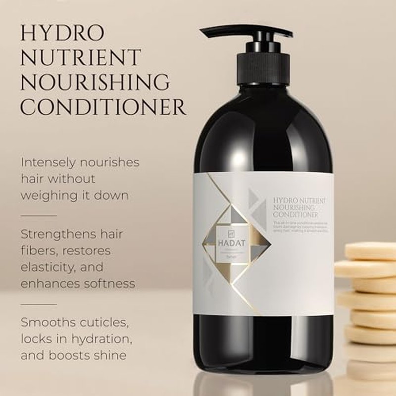 HADAT Hydro Nutrient Nourishing Conditioner ? Professional Salon Formula with Biotin, Sea Minerals & Coconut Oil ? Deep Moisture, Shine & Restoration for Dry, Damaged or Frizzy Hair (27.05 Fl oz)