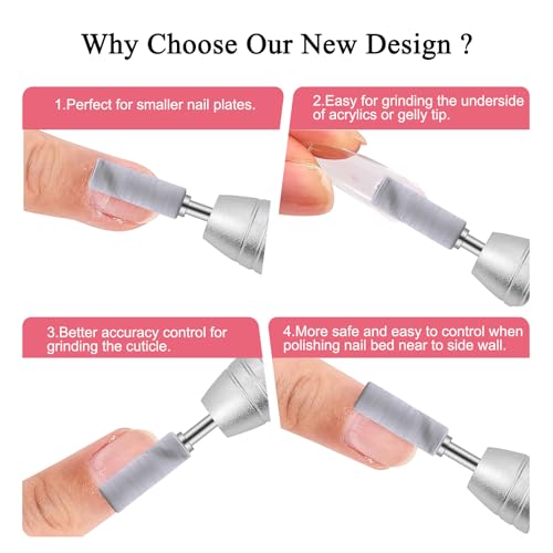 200 Pcs Nail Drill Bits Small Sanding Bands with 3.1mm Mandrel Bit, Mini Sanding Bands Nail File for Acrylic Gel Manicures and Pedicure (Zebra, 180 Grit)