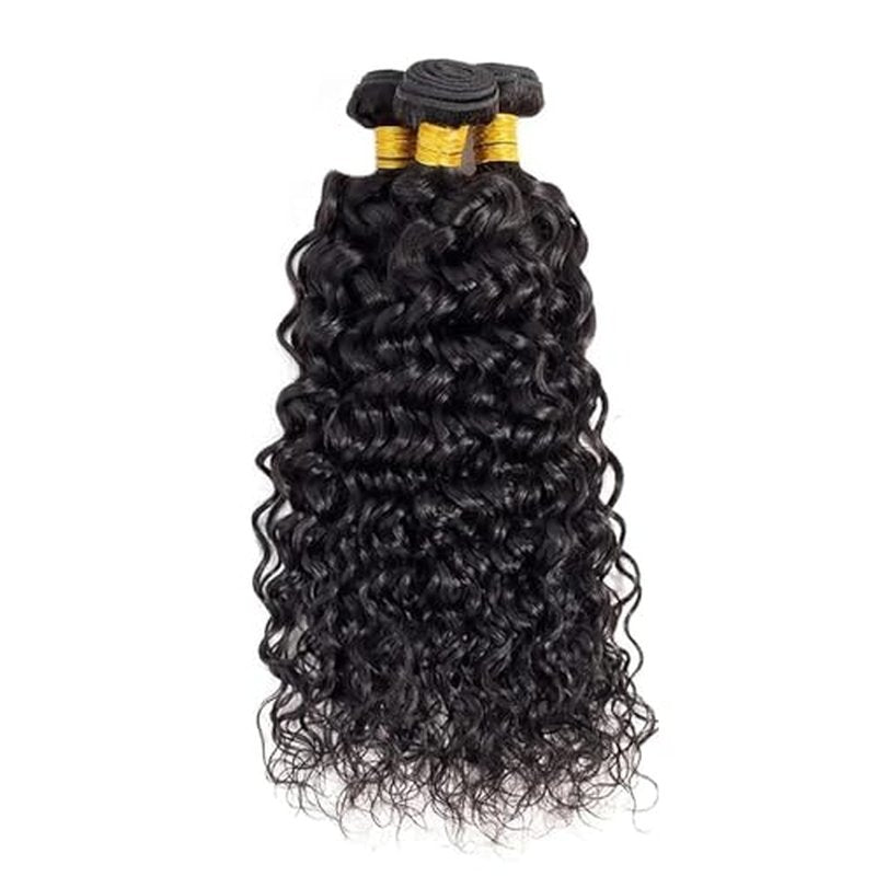 30 30 30 Inch Water Wave Bundles Human Hair Natural Black Color Unprocessed Brazilian Virgin Hair Extensions