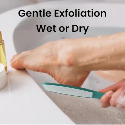 1 ALAZCO Double Sided Foot File Pumice Ergonomic Handle Scrubber Immediate Result Smooth Feet Heel Scraper Exfoliate Buffer Dead Skin Callus Corn Emery Fine & Coarse Pedicure Tool