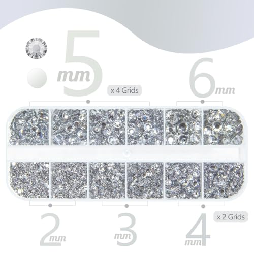 Silver Clear Resin Rhinestones w B7000 Jewelry Glue for Bedazzling Crafting Crystal White Flatback Stones 2mm 3mm 4mm 5mm 6mm Diamonds Gems Charms for Nails Face Makeup Tumblers Bottles Crafts