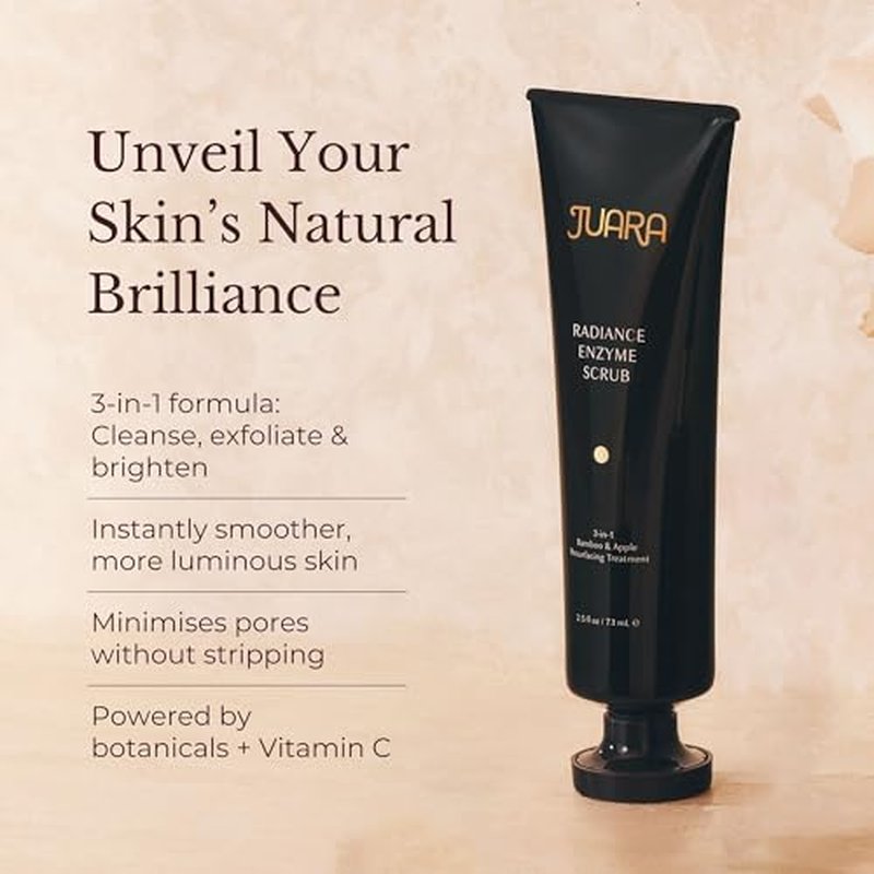 JUARA - Radiance Enzyme Scrub | Sensitive Exfoliant | Brightening Facial Cleanser | Pore Clarifier | Invigorating, 3-1 Face Wash | Cruelty Free, Paraben & Sulfate Free, Vegetarian | 2.5 oz (2 Pack)
