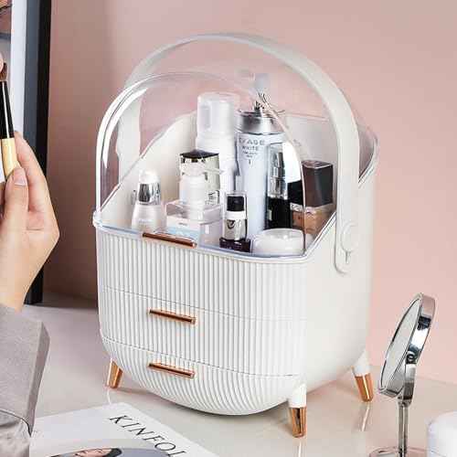 Egg Makeup Organizer, Egg Shape(Oval) Makeup Storage Box Countertop Portable Vanity Cosmetics Organizer