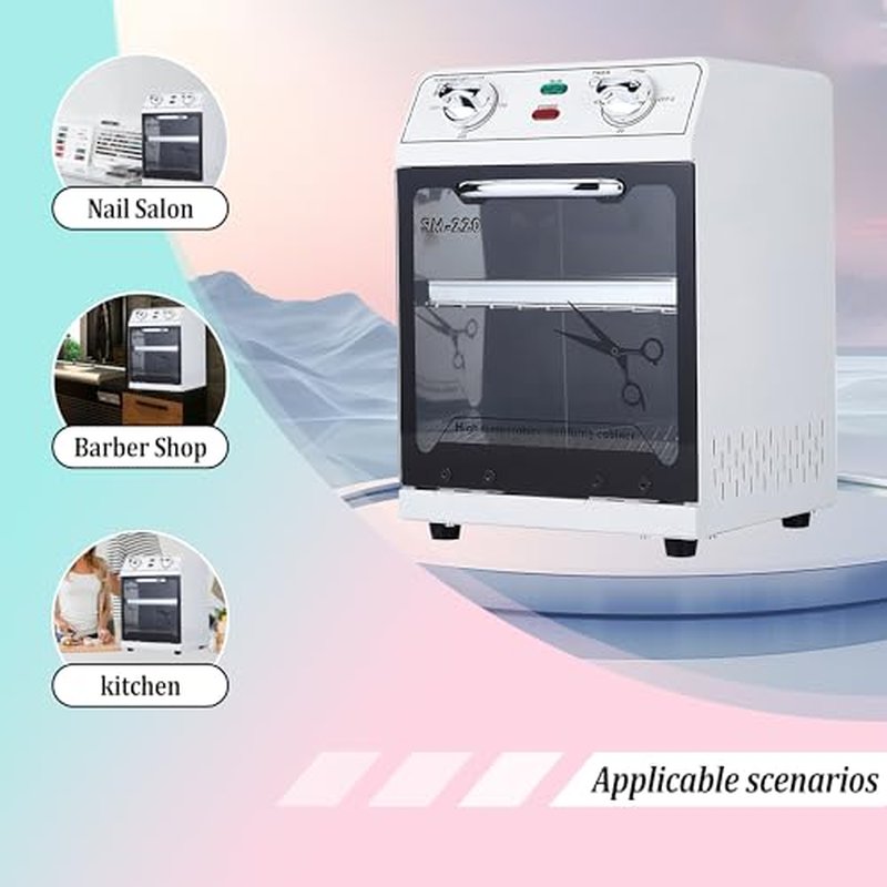 High Temperature Sterilizer, 8L Large Capacity Dry Heat Sterilizer, Max. Temperature 220¡É, With Temperature Control & Timer, For Hair Salon Spa Nail Salon, Tool Sterilizer