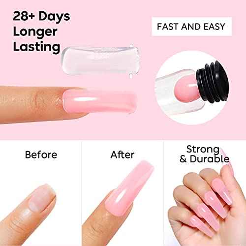 AIMEILI Poly Nail Extension Gel Orange Builder Nail Gel Hema Free Poly Nail Enhancement Nail Art Design DIY Salon Nail At Home Gift for Women Nail Gel - 043