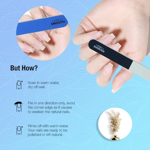 Nail File and Buffer for Natural Nails Dual Sided 4 Steps Shorten-Shape-Smooth-Polishing Nail Tools 20pcs