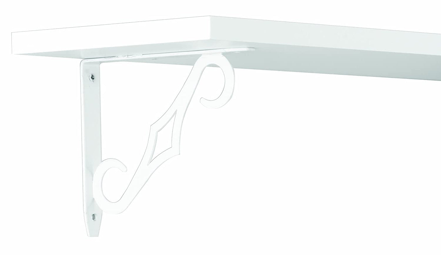 Knape & Vogt John Sterling Colonial Style Decorative Shelf Bracket, 7-Inch, Warm White, RP-0090-7WT