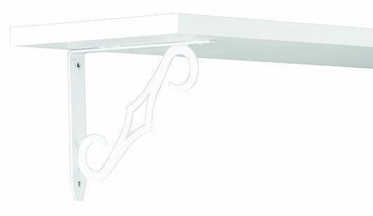 Knape & Vogt John Sterling Colonial Style Decorative Shelf Bracket, 7-Inch, Warm White, RP-0090-7WT
