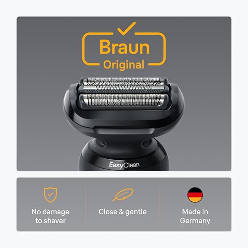 Braun Series 5 Electric Shaver Replacement Head, Easily Attach Your Shaver Head for a Shave as efficient as Day one, Compatible with New Generation Series 5 Shavers, 54B, Black
