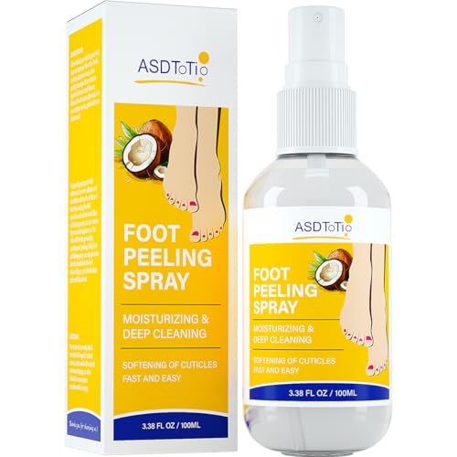 Instant Foot Peeling Spray- Coconut Foot Peeling Spray Instantly Remove Dead Skin, Hydrate & Nourish. Exfoliate Dry, Rough Skin- 4 fl.oz