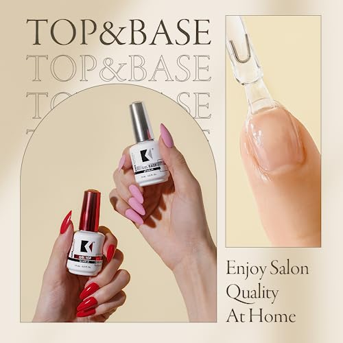 KUPA Gelfinity - Soak Off Gel - Base & Glossy Top & Matte Top Coat (No-Wipe) 0.5 Fl Oz (Clear (Base + Gloss), 0.5 Fl Oz (Pack of 2))
