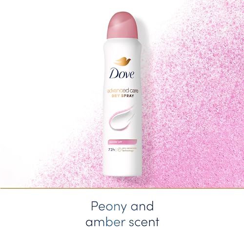 Dove Advanced Care Antiperspirant Deodorant Spray Powder Soft 3 Count to help skin barrier repair after shaving 72 hour antiperspirant deodorant for soft underarms with boosted ceramide levels 3.8 oz