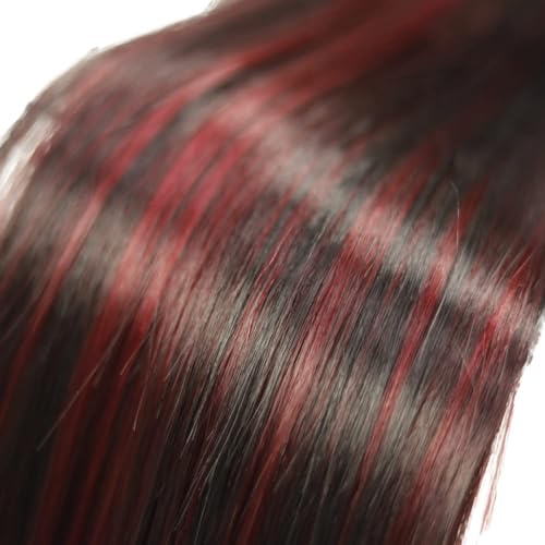 Bundles Human Hair 10/12/14 Inch Straight Burgundy Highlight 99J Human Hair Bundles 12A Unprocessed Quick Weave for Black Women
