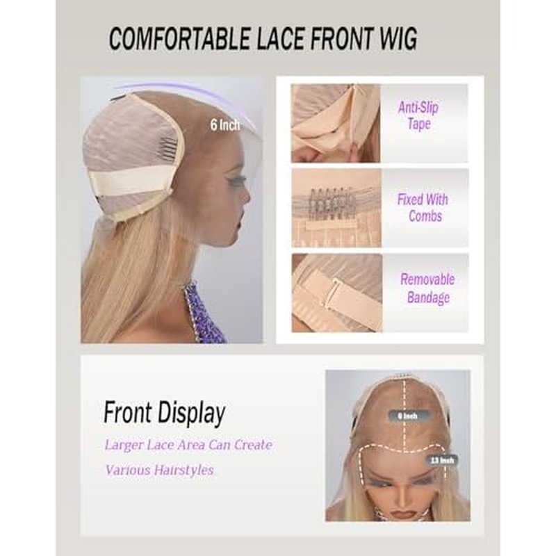 13X6 Ombre Chocolate Brown Lace Front Wigs Human Hair Highlighted Ash Blonde Mixed Brown HD Transparent 180% Density Lace Frontal Wig Natural Hair with Baby Hair 22"