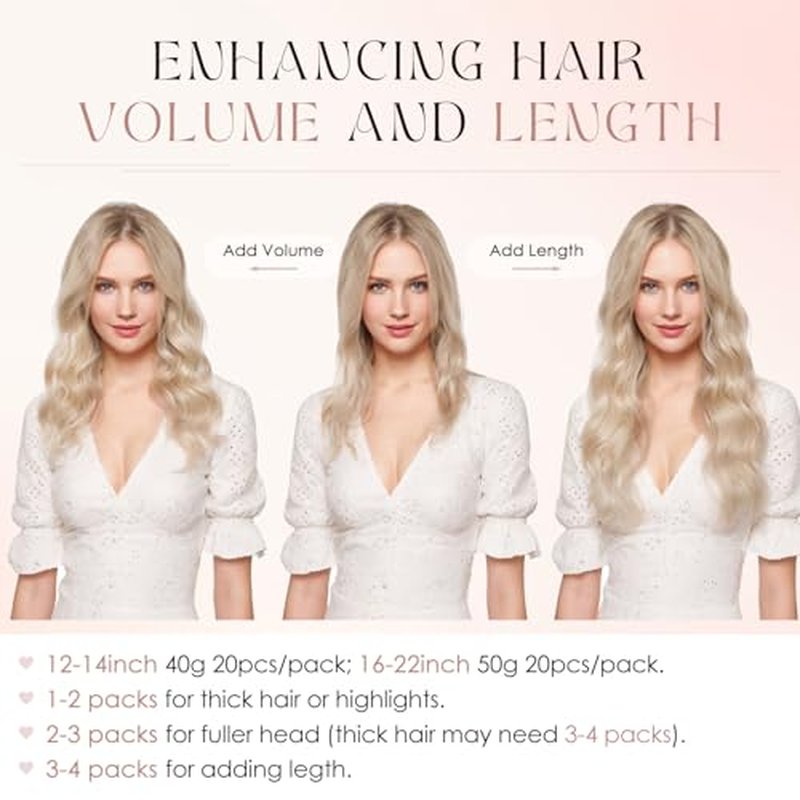 Human Hair Tape in Extensions-Double Stitched,SLEEKALON Free-cut Mini Tape ins Real Hair Extension Highlights Plae Blonde mix Brown Seamless Straight Double Side Tape Hair-20 Inch,20pcs 50g,#16P22