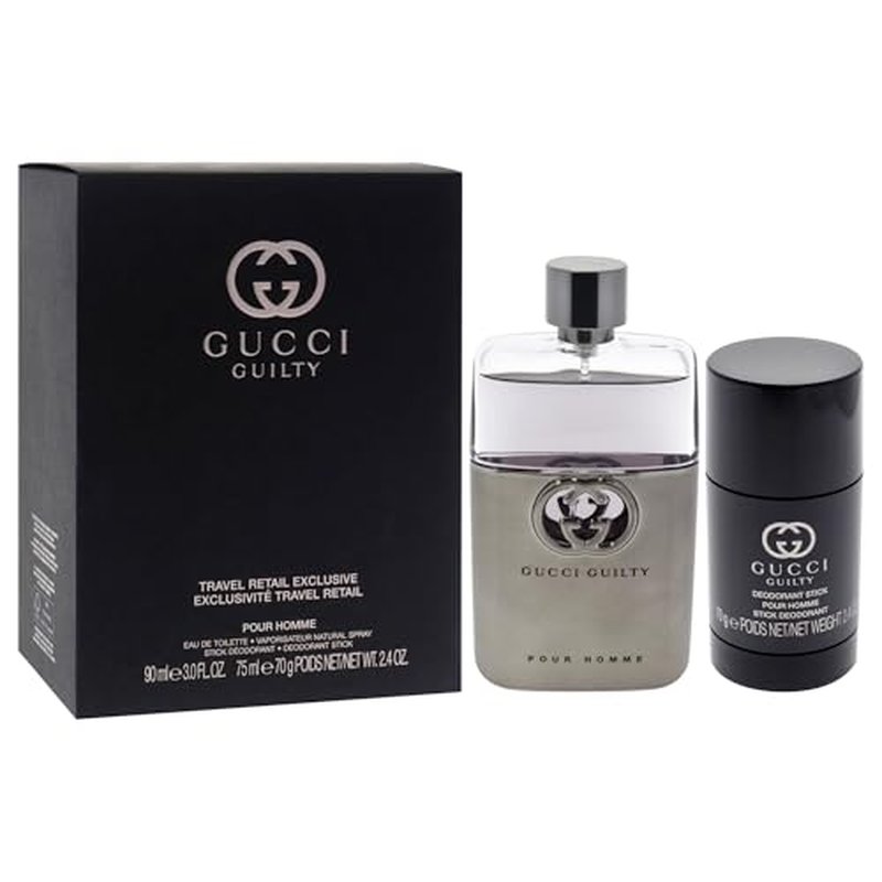 Gucci Guilty for Men - 2 Pc Gift Set 3oz EDT Spray, 2.4oz Deodorant Stick