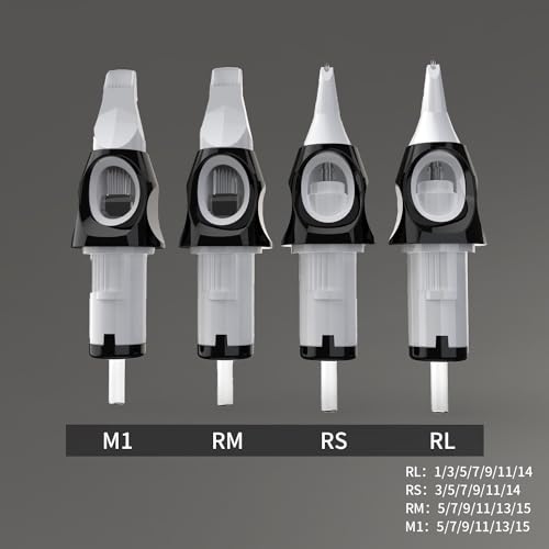 Tattoo Cartridge Needles 20pcs White Disposable Tattoo Needle Cartridges RL RS RM M1 Round Liner Shader Magnum for Rotary Tattoo Machine Pen Permanent Makeup Tattoo Supplies (3RS)