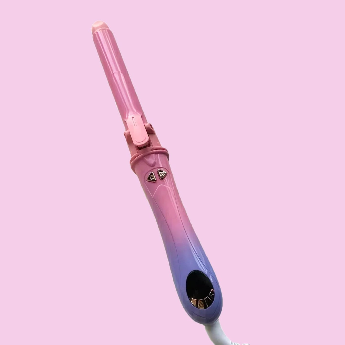 Automatic Rotating 2 in 1 Curler & Straightener - Temperatures Adjustable, 30s Fast Pre-Heating, 30MIN Smart Power Off, Special Clamp Design to Prevent Hair from Catching, Pink