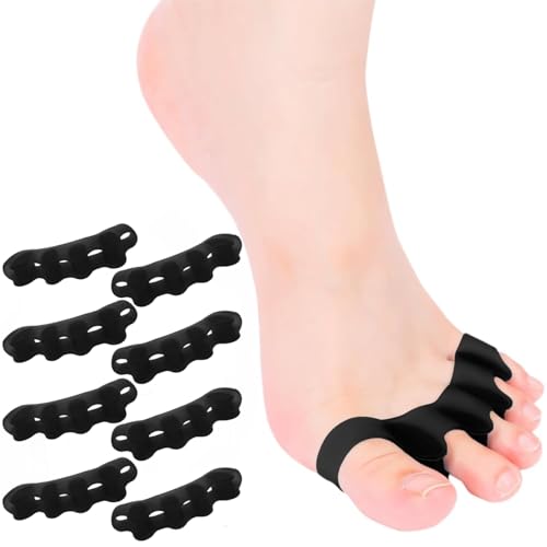 8PCS Toe Spacers for Women and Men, Toe Separators for Pedicure, Bunion Corrector, Hammer Toe Straightener, Plantar Fasciitis, Toe Spreaders for Foot Pain Relief and Foot Health.