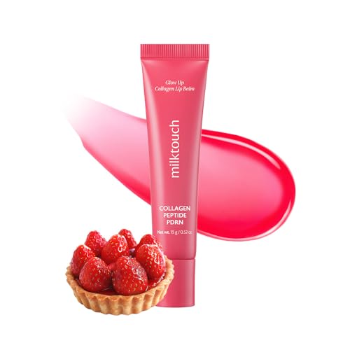 milktouch Vegan Glow Up Collagen Lip Balm?Hydrating Lip Care with Collagen, Peptide, PDRN, Cica & Shea Butter for Dry Lips Repair, Anti-Aging, Non-Sticky Moisturizer for Fuller Lips(15g) #Berry Tart