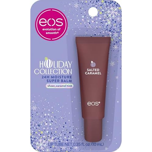 eos Holiday Tinted Super Balm, Salted Caramel, 24-Hour Moisture, Lip Tint, Limited Edition Lip Care, Stocking Stuffers, 0.35 fl oz